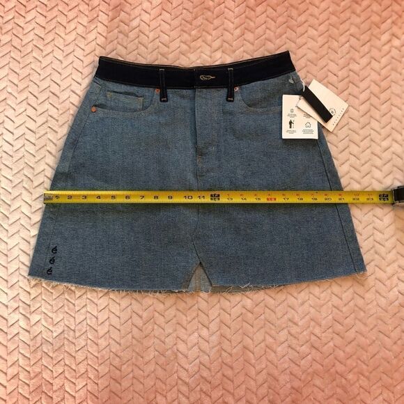 Etica Lucy cutoff denim mini skirt size 28 - Picture 5 of 12